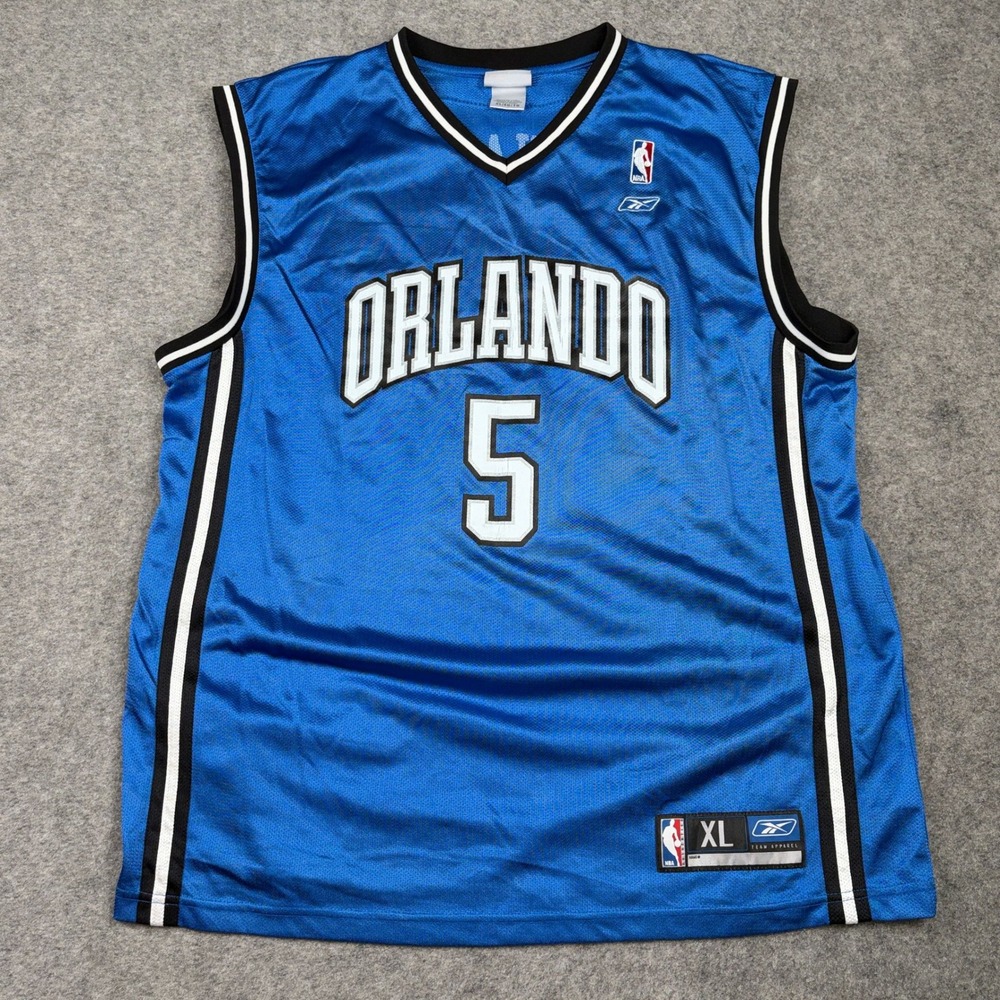 2000s Juwan Howard Reebok Orlando Magic NBA Jersey Mens XL Blue Mesh Basketball